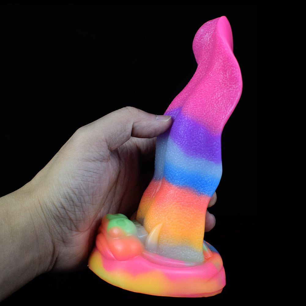 Light up Fantasy Animal Tongue Rainbow Dildo