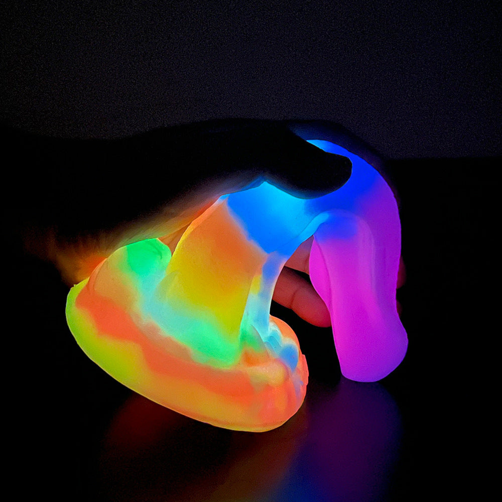 Light up Fantasy Animal Tongue Rainbow Dildo