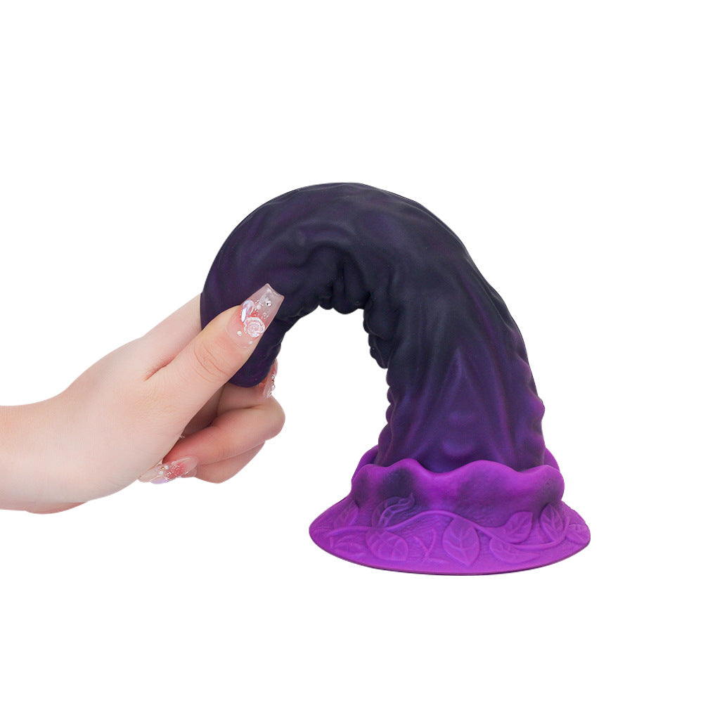 10 Inch Purple Silicone Textured Monster Dildo