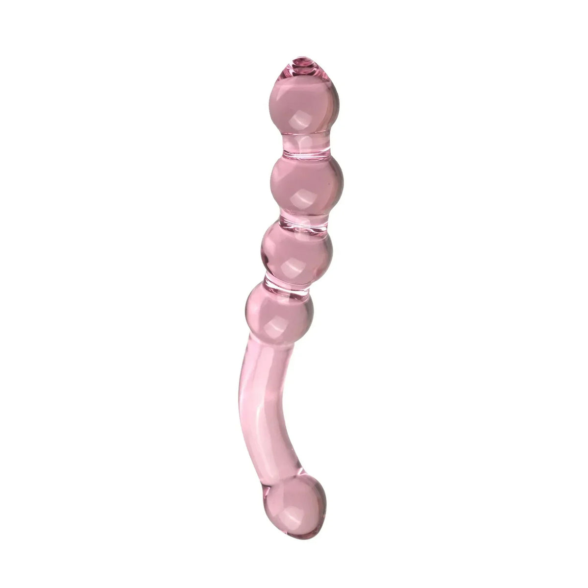 Pink Beads g-Spot Stimulator Glass Dildo