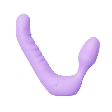 Purple Lesbian Double Vibrator Strapless Dildo