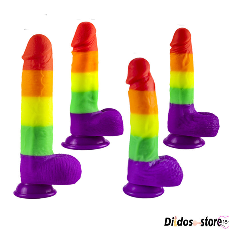 5.3 Inch Realistic Rainbow Dildos for Beginners