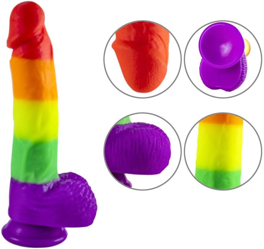 5.3 Inch Realistic Rainbow Dildos for Beginners