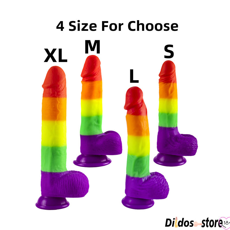 5.3 Inch Realistic Rainbow Dildos for Beginners