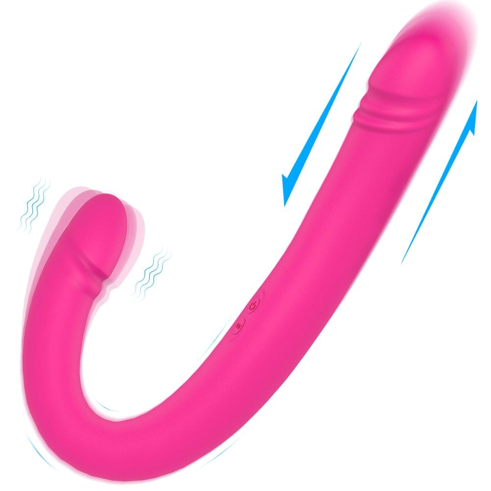45 cm Realistic Double-Ended Dildos For Anal Vagina Simulation Rose Red Dildo Vibrator