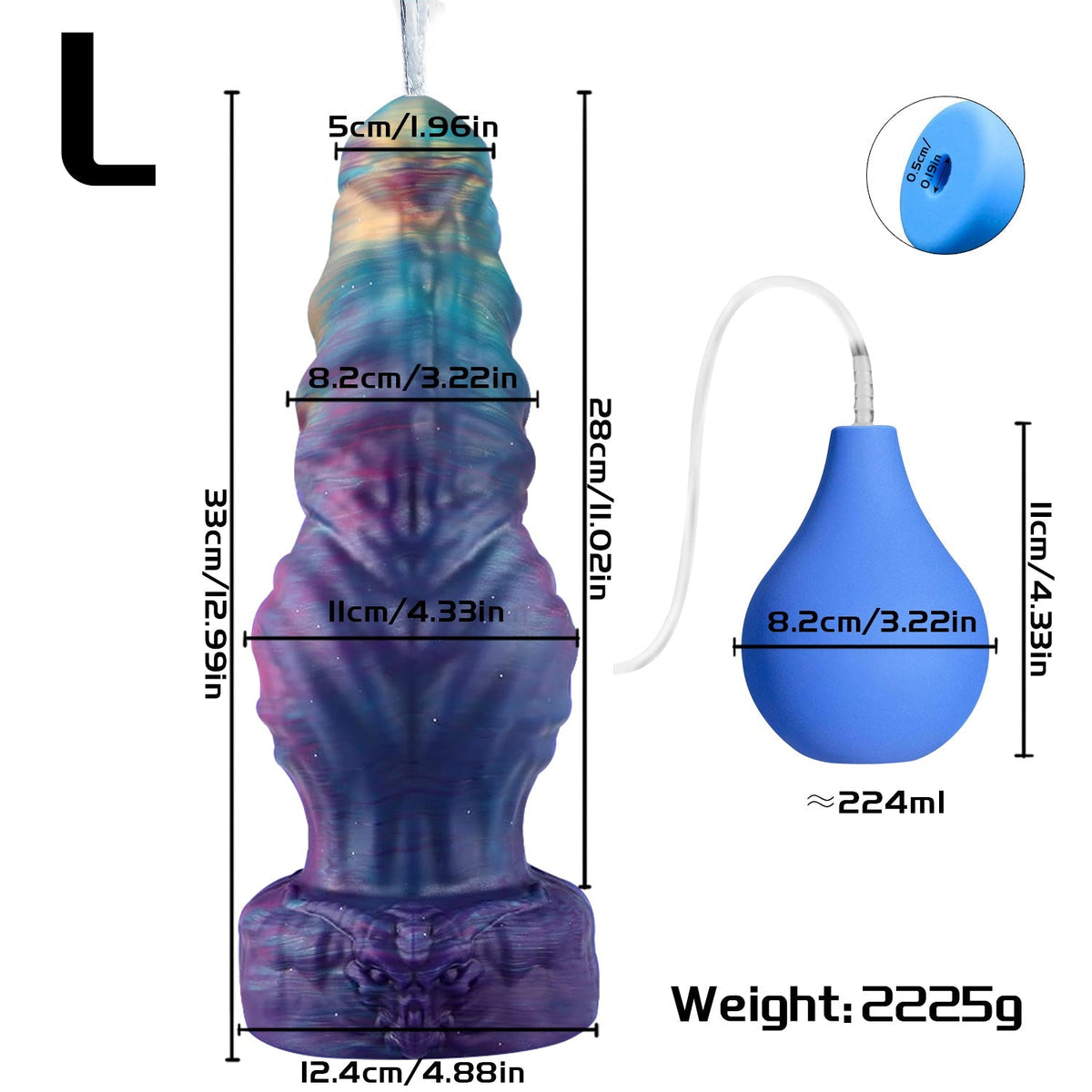 13 Inch Purple Huge Knot Monster Ejaculating Dildo