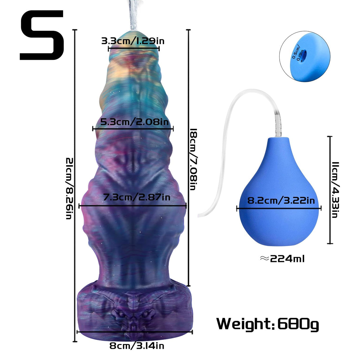 13 Inch Purple Huge Knot Monster Ejaculating Dildo