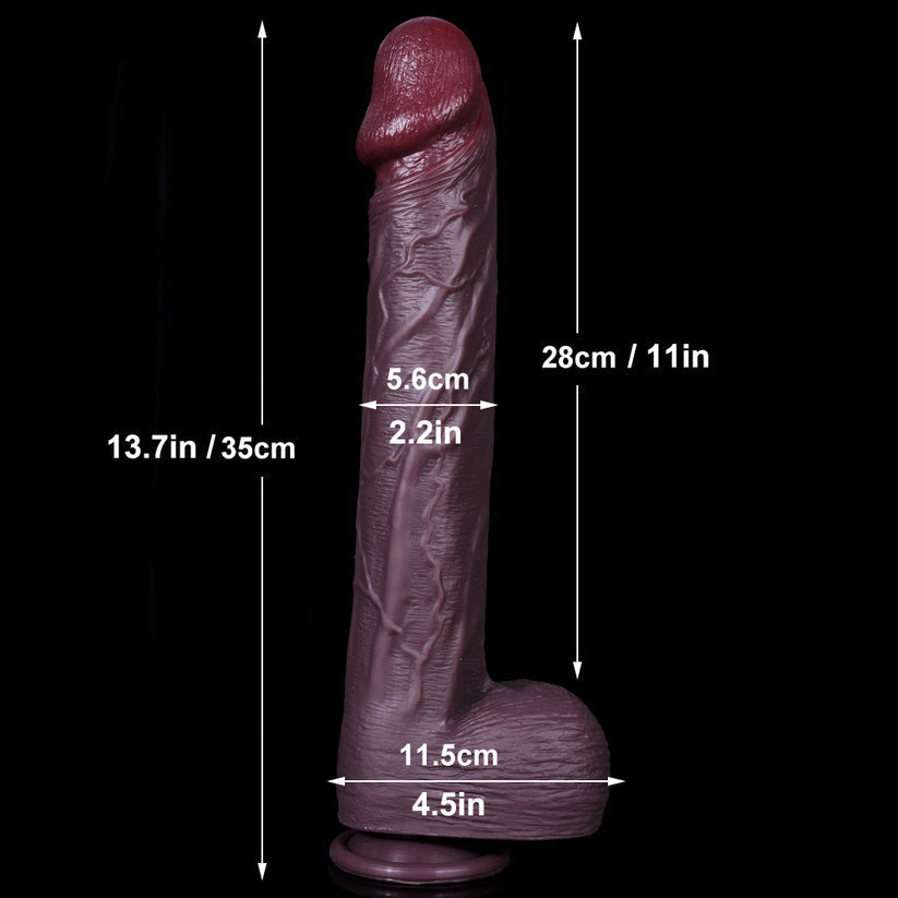 Mandingo Dildo Black Realistic 33 cm Long