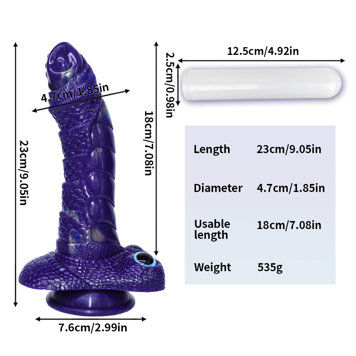 Purple Dragon Monster Textured Vibrating Dildo
