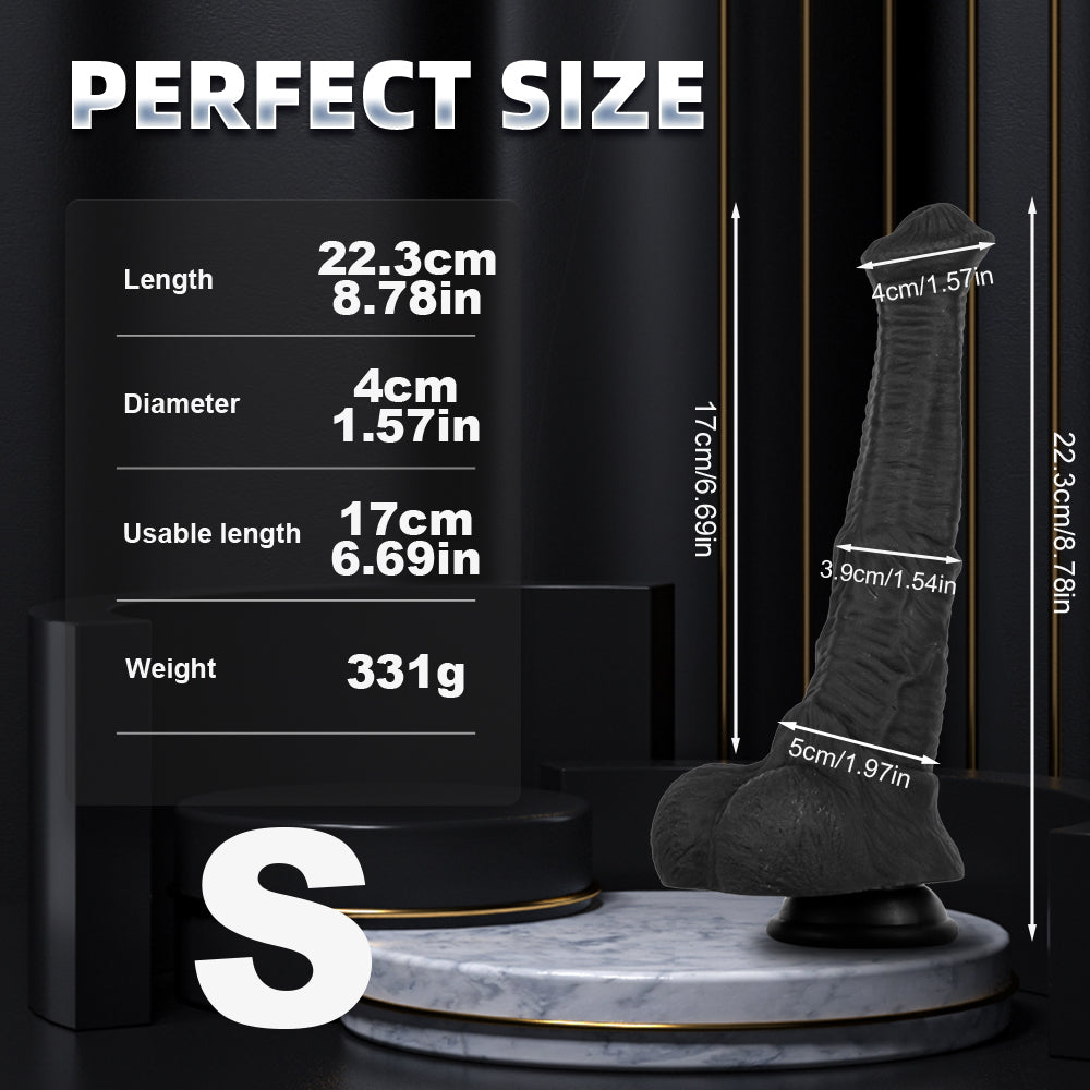 Black Realistic Ball Horse Cock Dildo