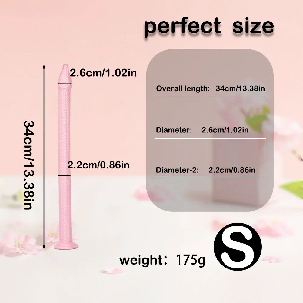21 Inch Pink Fantasy Snake Slim Long Dildo