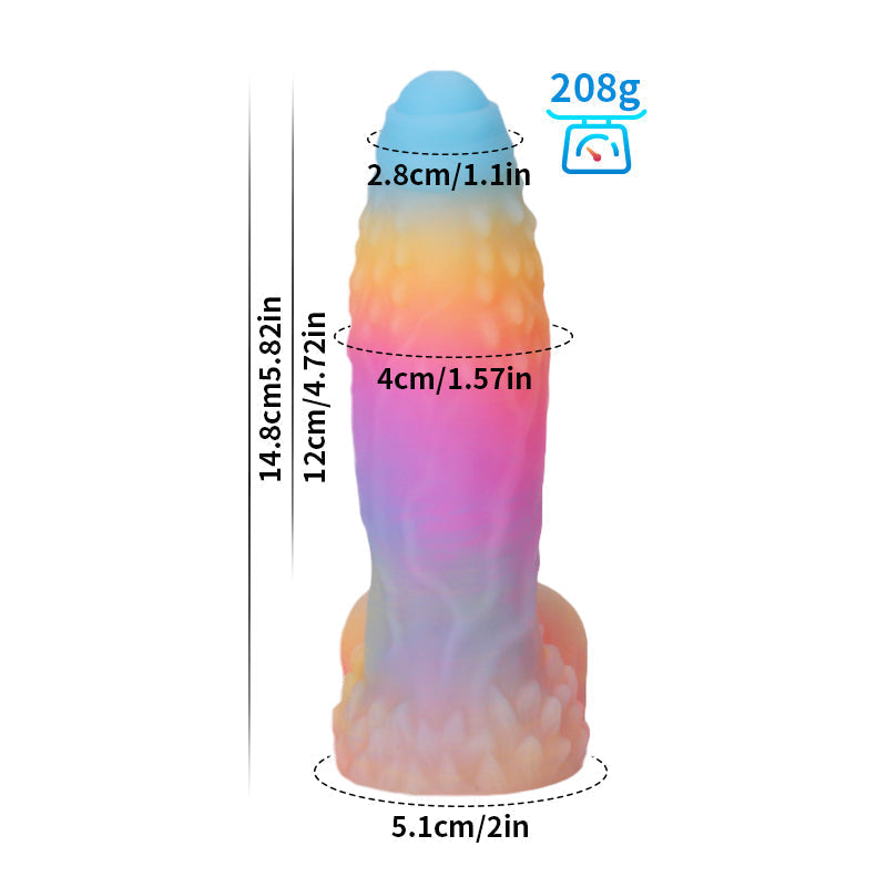 Big Monster Glow in the Dark Rainbow Dildo