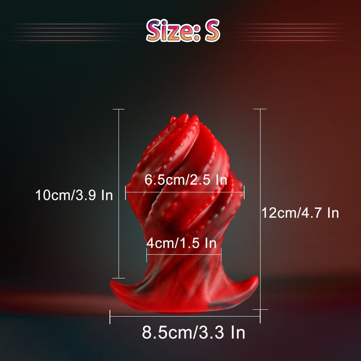Red Monster Rotating Tentacle Huge Butt Plug