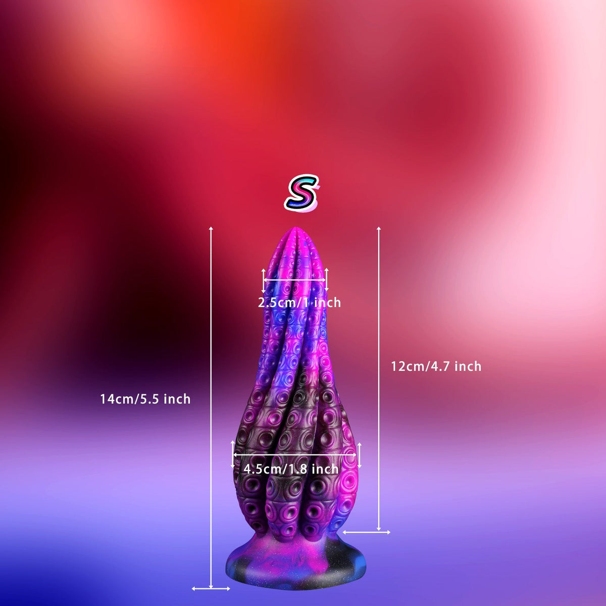 Purple Monster Rotating Tentacle Huge Butt Plug
