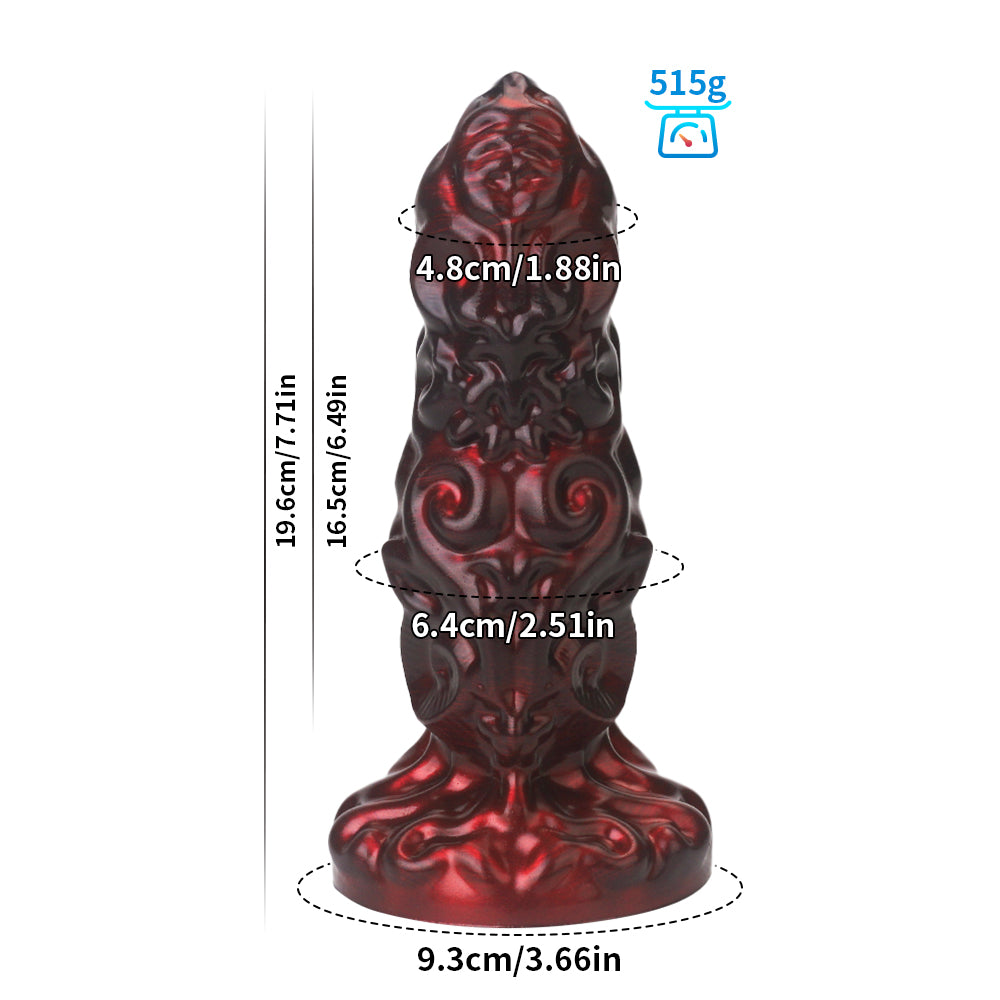 Black Fantasy Alien Monster Knot Textured Dildo