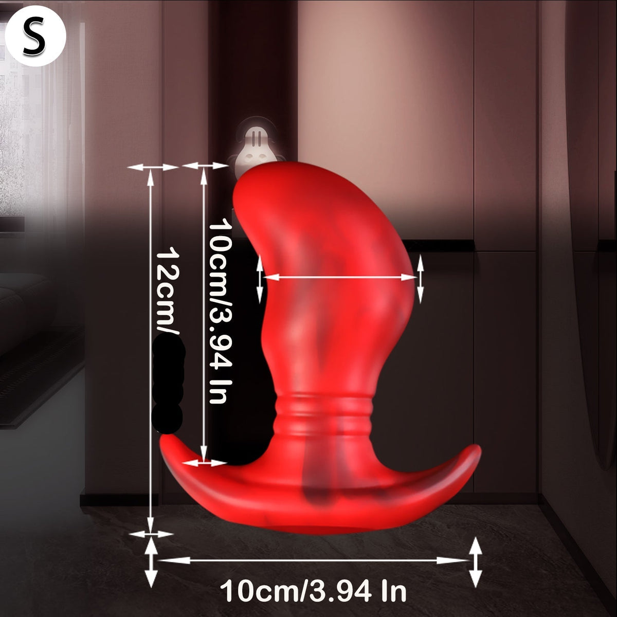 Red Silicone Curved Huge Butt Plug Kit