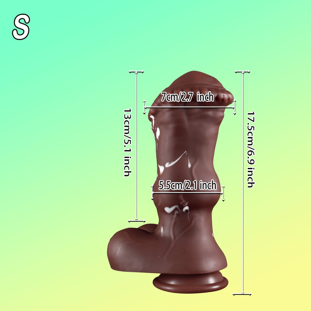 Brown Fat Soft Horse Knot Dildo