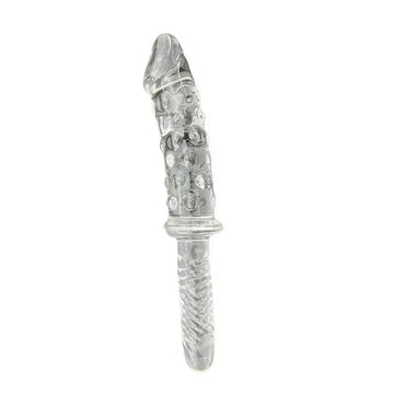 Safety Spiked Glass Dildo Sword with Handle