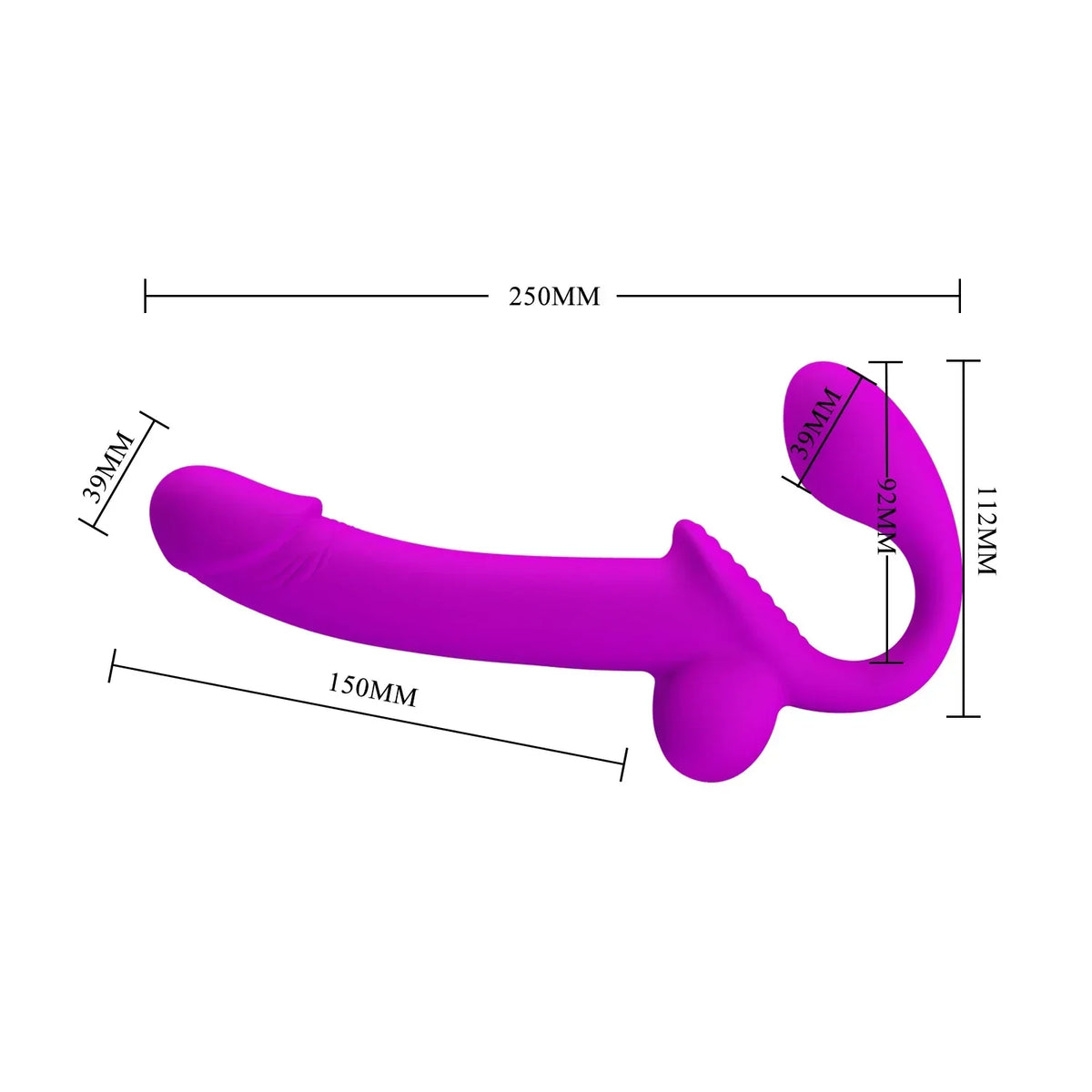 Purple Silicone Lesbian Squirting Strapless Dildo