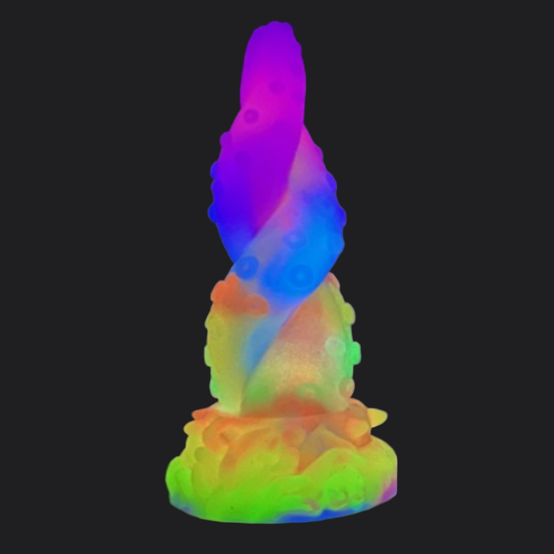 Rainbow Light Up Rotating Tentacle Dildo
