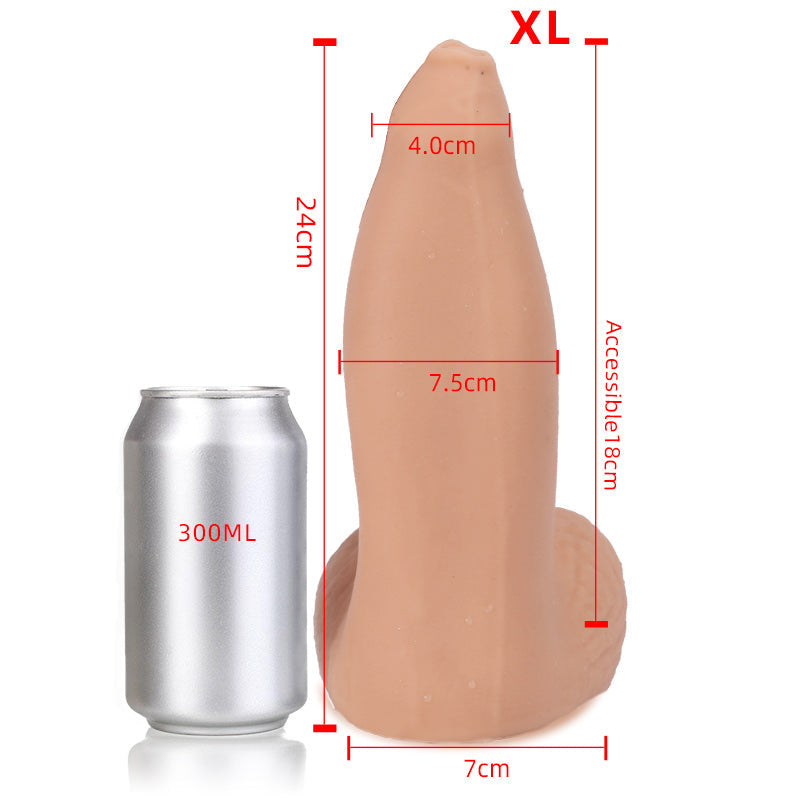 8 Inch Fantasy Elephant Tapered Foreskin Dildo
