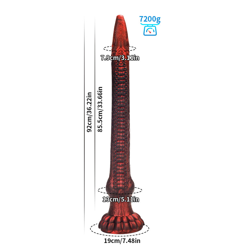 3 Foot Blue Fantasy Alien Textured Tentacle Dildo