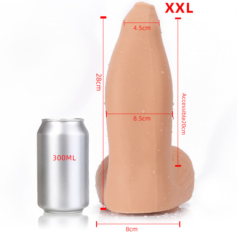 8 Inch Fantasy Elephant Tapered Foreskin Dildo