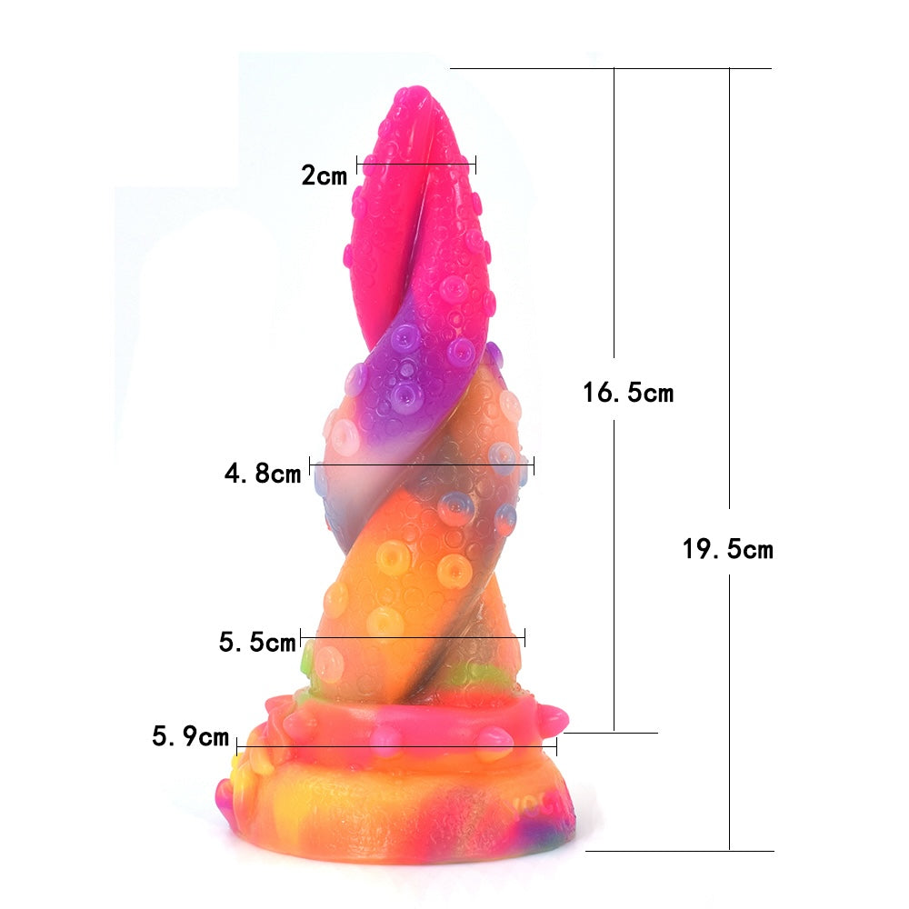 Rainbow Light Up Rotating Tentacle Dildo
