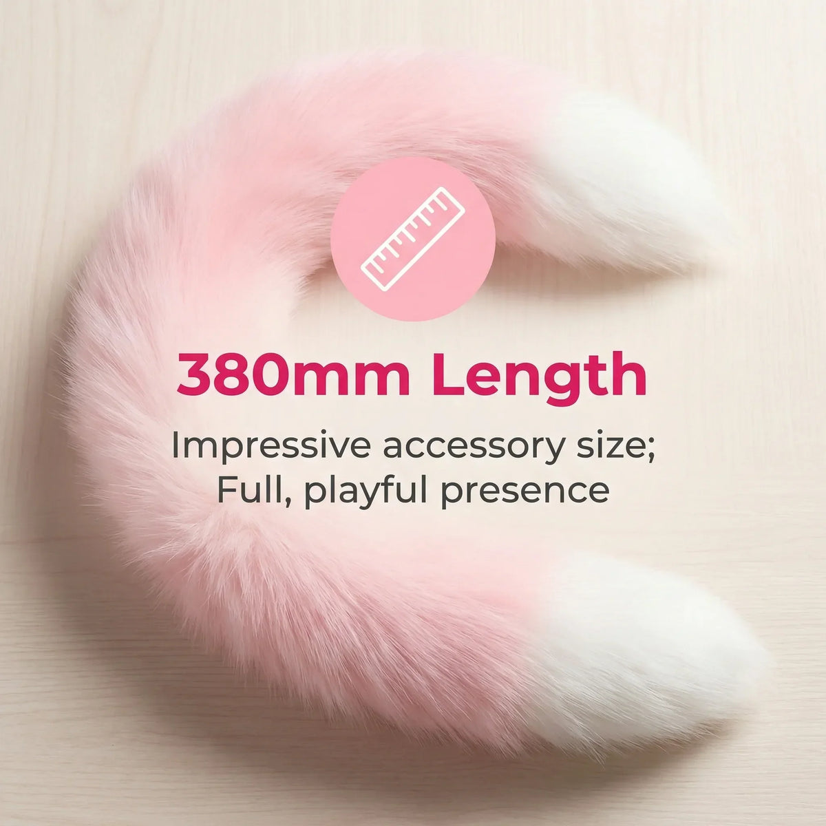 Pink Cute Furry Tail Vibrating Butt Plug