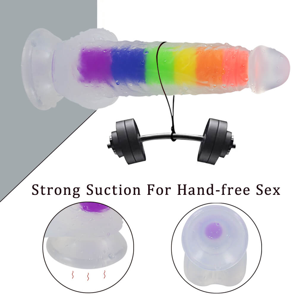 7.4 Inch Jelly Rainbow Soft Dual Density Dildo