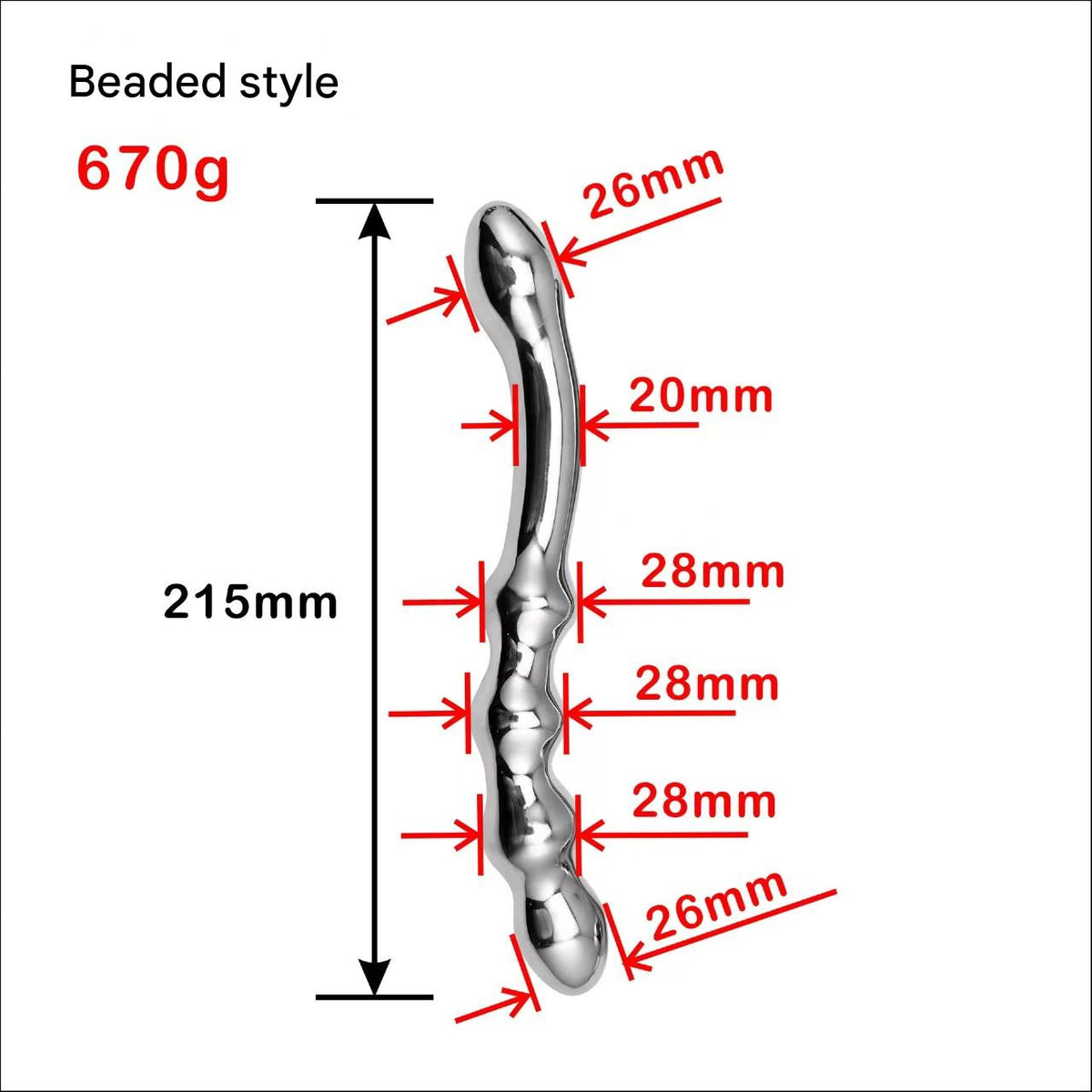 21 cm Double Head Male Metal Dildo