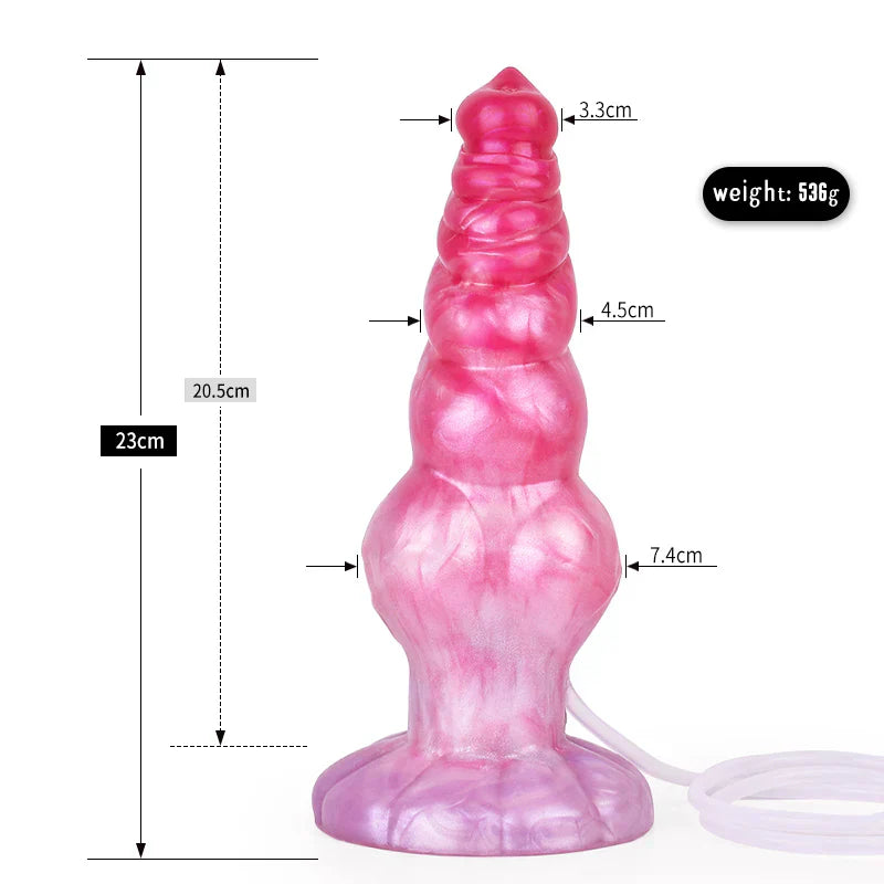 Pink Soft Knotted Ejaculating Dog Dildo