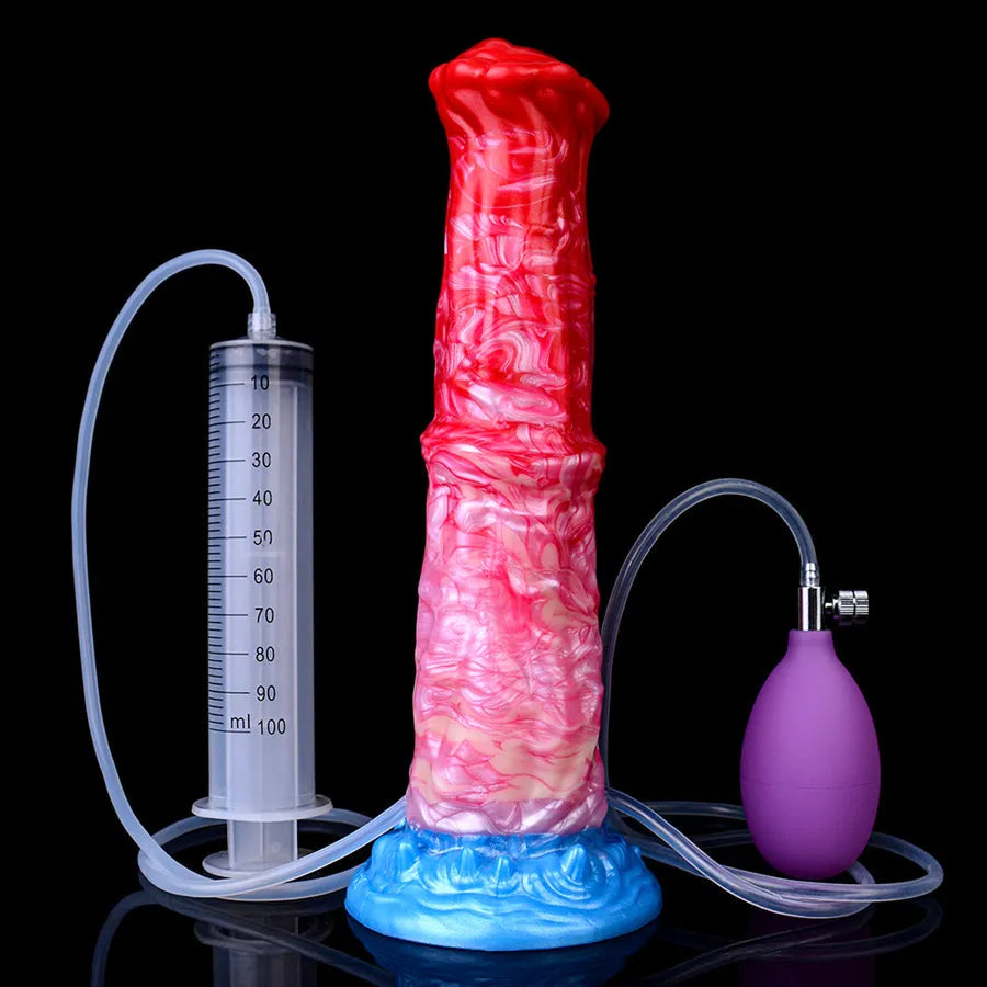 26 cm Horse Cum Inflatable Squirting Dildo