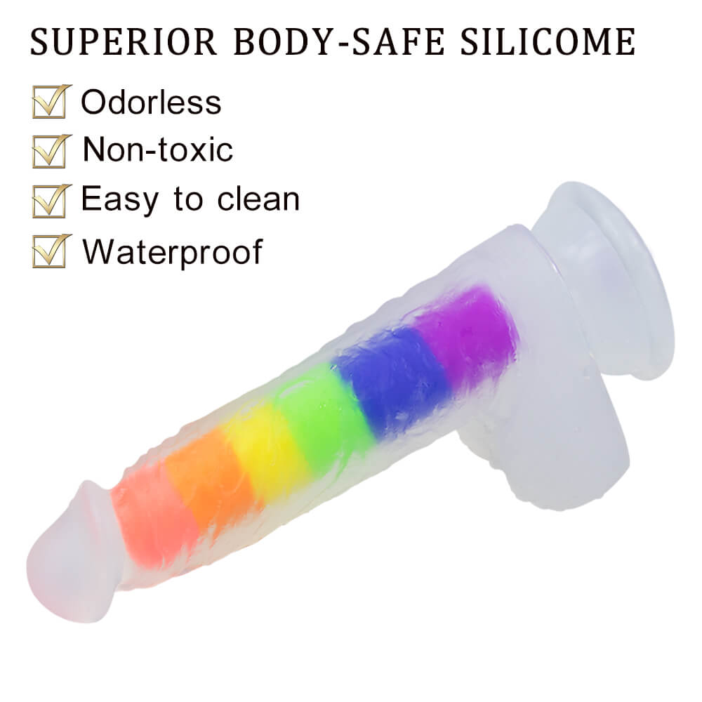 7.4 Inch Jelly Rainbow Soft Dual Density Dildo
