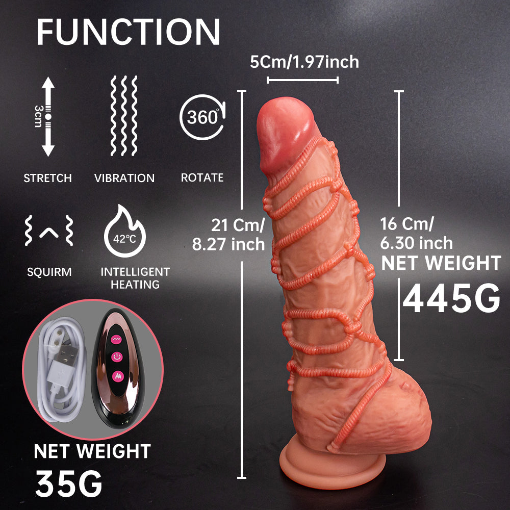 20.3 cm Thick Girth Electric Thrusting Dildo