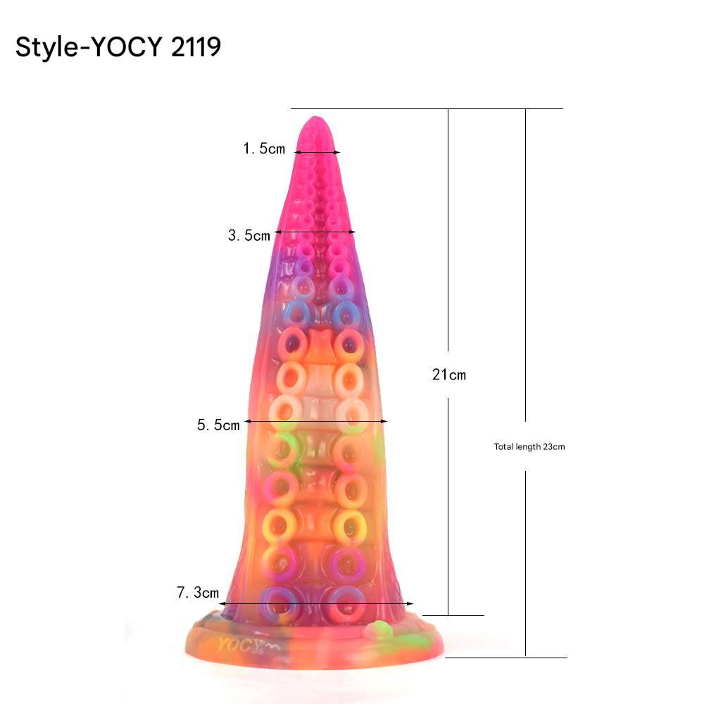 Rainbow Glow in the Dark Tongue Tentacle Dildo
