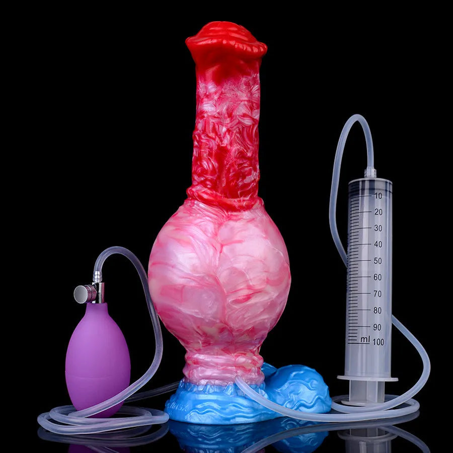 22.9 cm Ejaculating Inflatable Horse Knot Fantasy Dildo