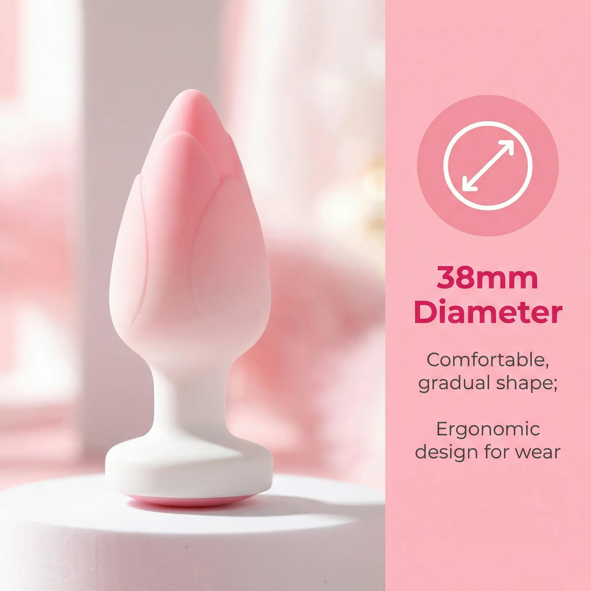 Pink Cute Furry Tail Vibrating Butt Plug