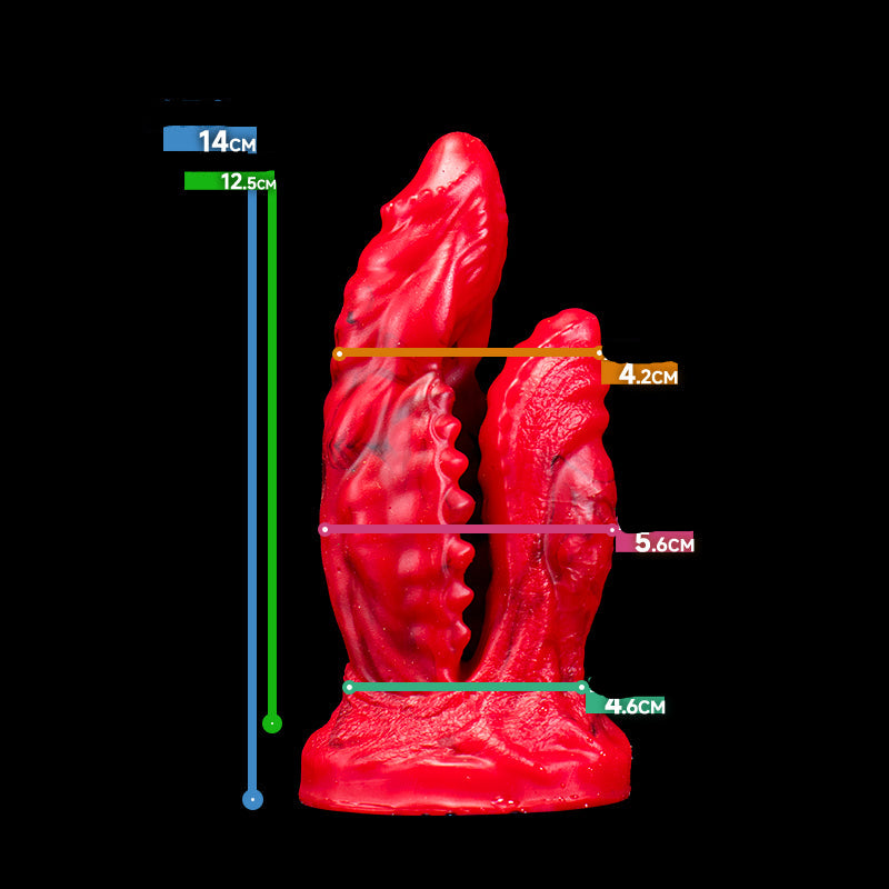 5.5 Inch Red Monster Teeth Double Penetration Dildo