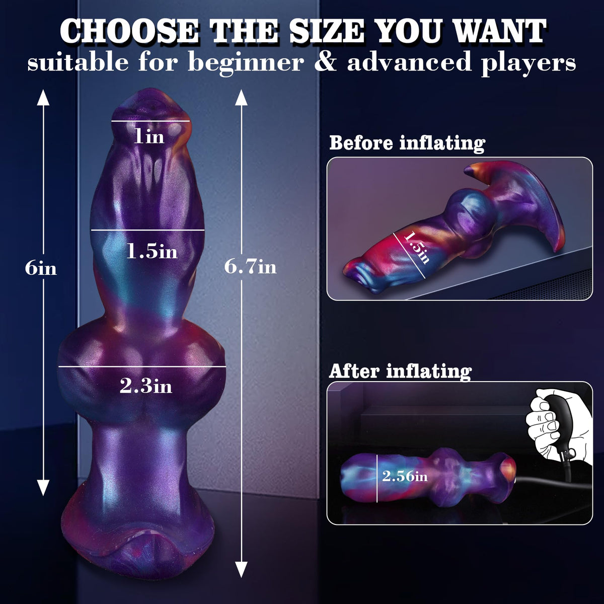 6.7 Inch Fantasy Dog Knot Inflatable Anal Plug