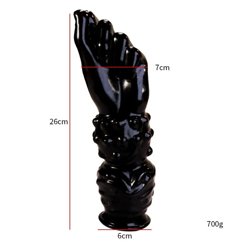10.2 Inch Black Knot Tapered Anal Fist Dildo