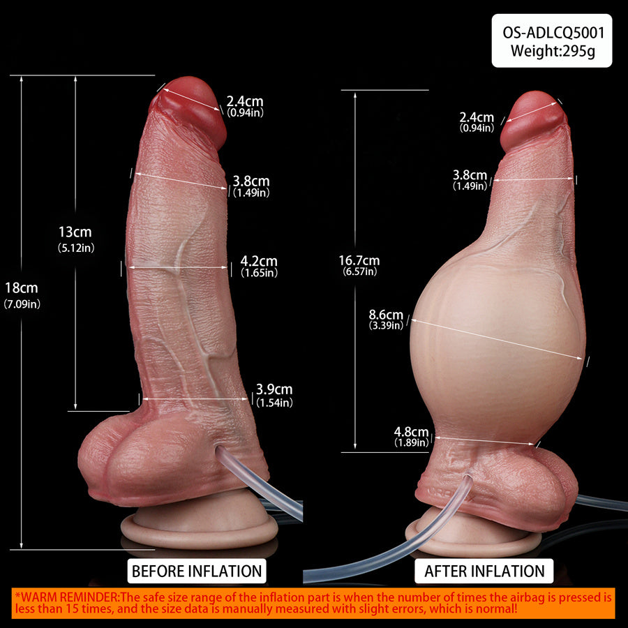 17.8 cm Thick Big Realistic Squirting Inflatable Dildo