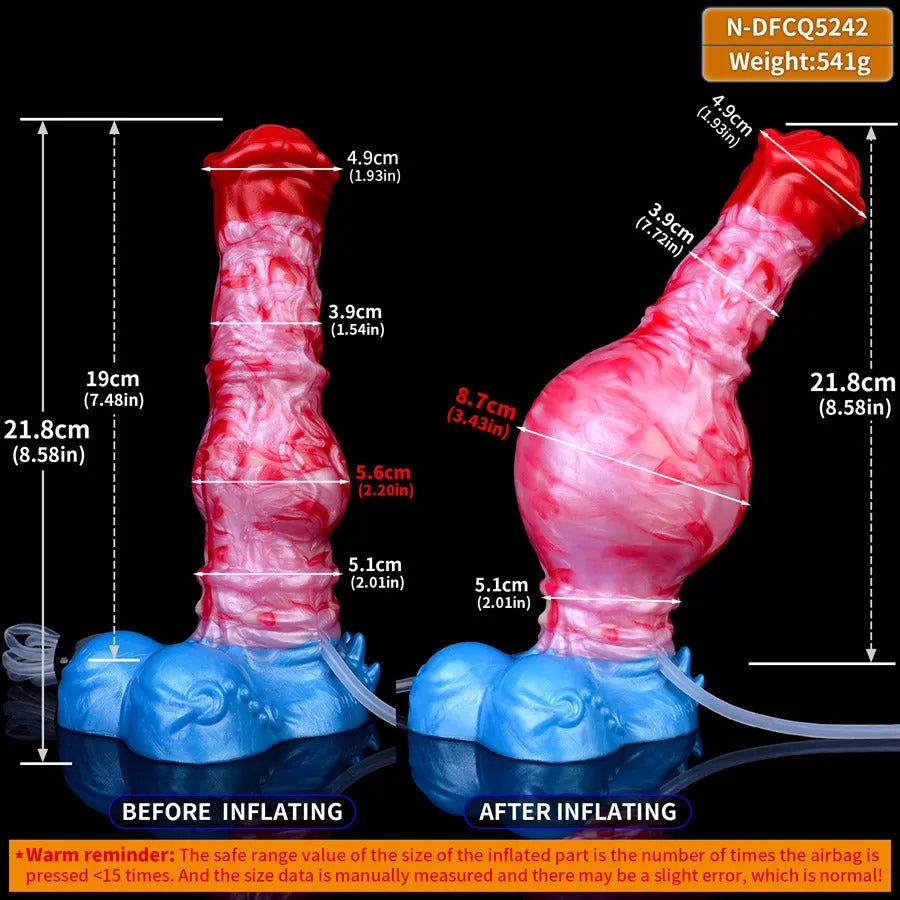 20.3 cm Horse Knot Inflatable Ejaculating Dildo