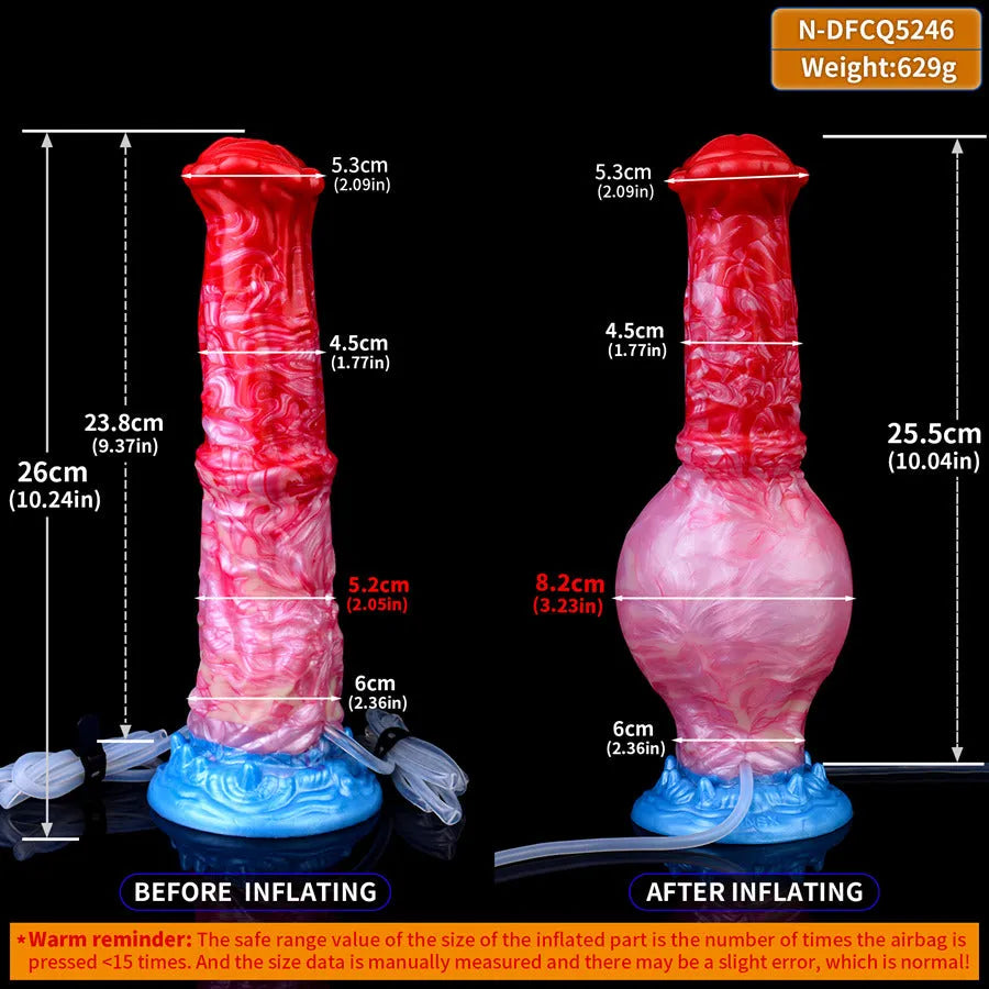 26 cm Horse Cum Inflatable Squirting Dildo
