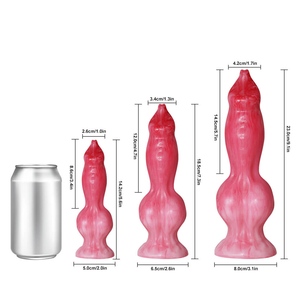 Red Texture Knots Silicone Fantasy Dog Dildo