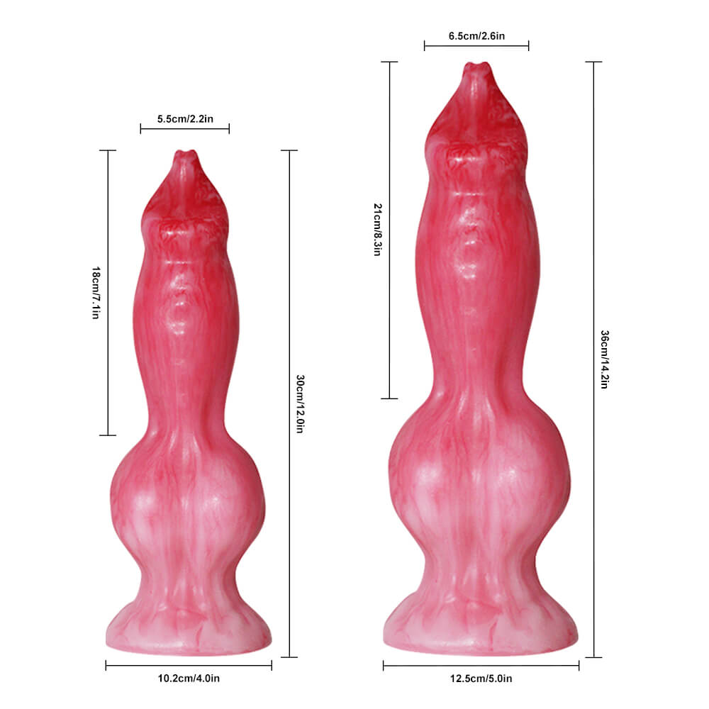 Red Texture Knots Silicone Fantasy Dog Dildo