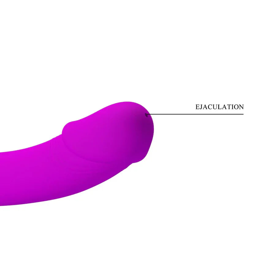 Purple Silicone Lesbian Squirting Strapless Dildo