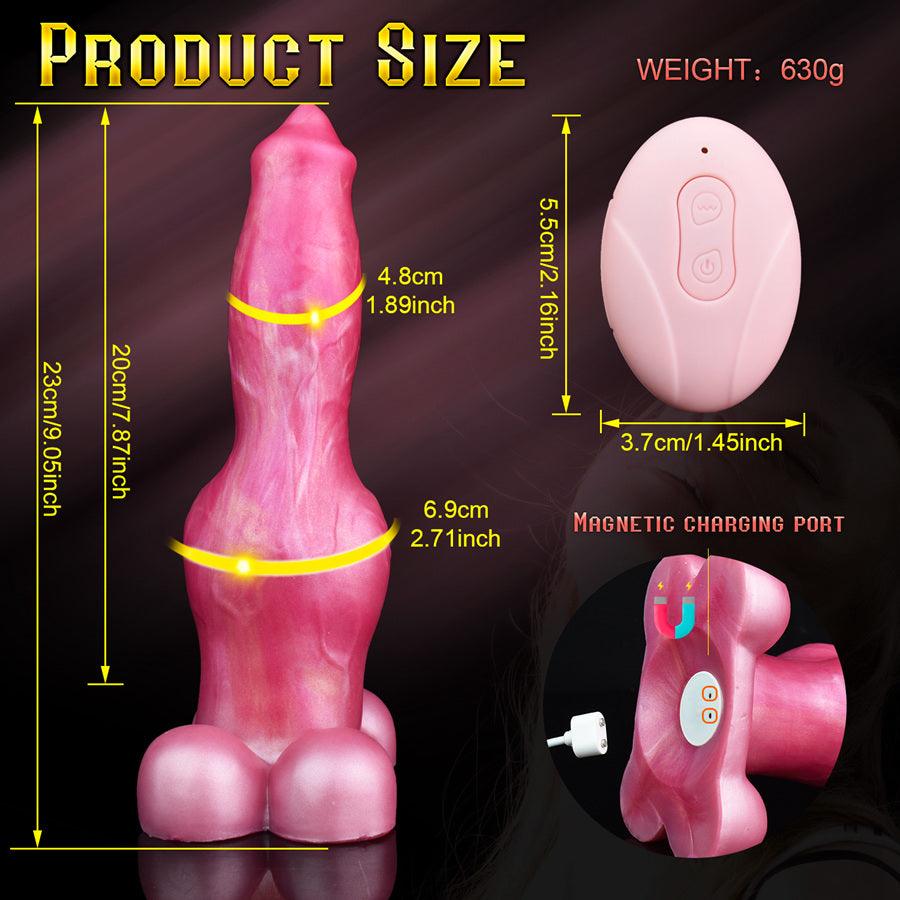 Pink Remote Control Thrusting Knot  Dog Dildo