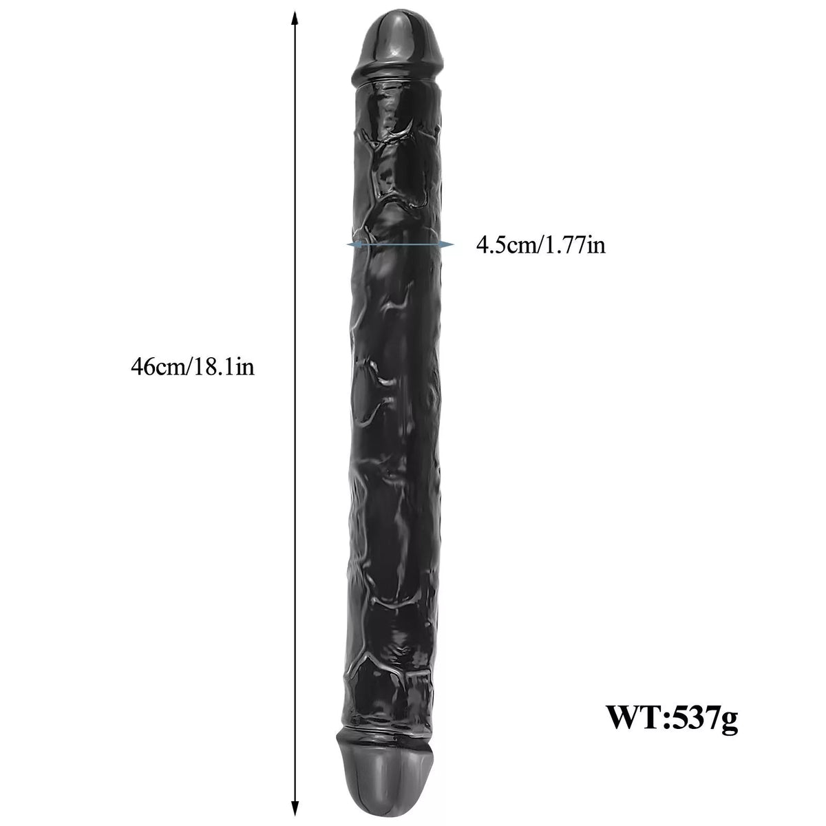 18 Inch Black Lesbian Double Ended Dildo