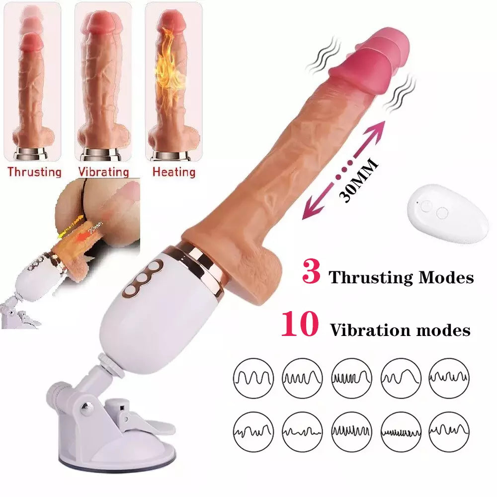 14 cm Adjustable Heated Thrusting Dildo